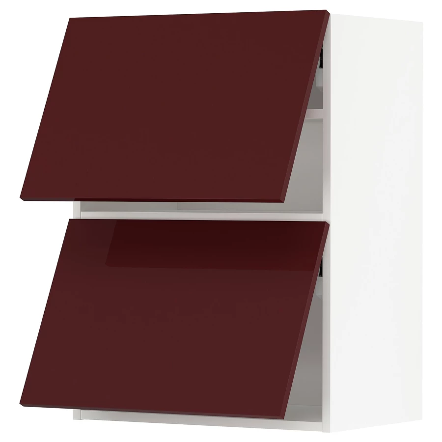 Настенный шкаф - METOD IKEA/  МЕТОД ИКЕА,  80х60 см, белый/красный (изображение №1)
