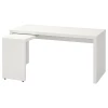 Письменный стол с выдвижной панелью - IKEA MALM, 151х65х73 см, белый МАЛЬМ ИКЕА
