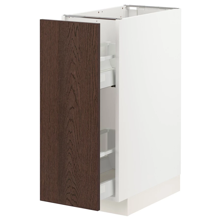 Напольный шкаф - METOD / MAXIMERA IKEA/ МЕТОД/ МАКСИМЕРА ИКЕА,  88х30 см, белый/коричневый (изображение №1)