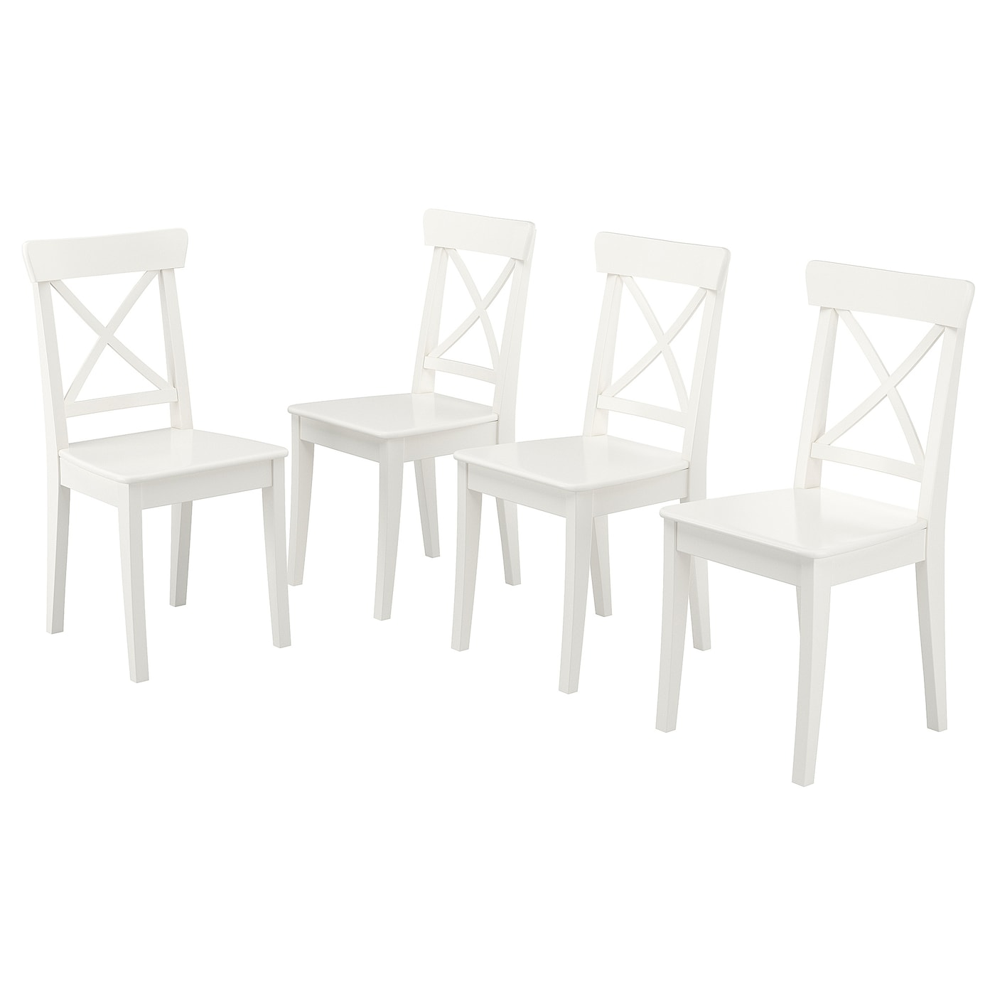 Набор 4 стула деревянные - IKEA INGOLF, 94х45х15 см, белый, ИНГОЛЬФ ИКЕА