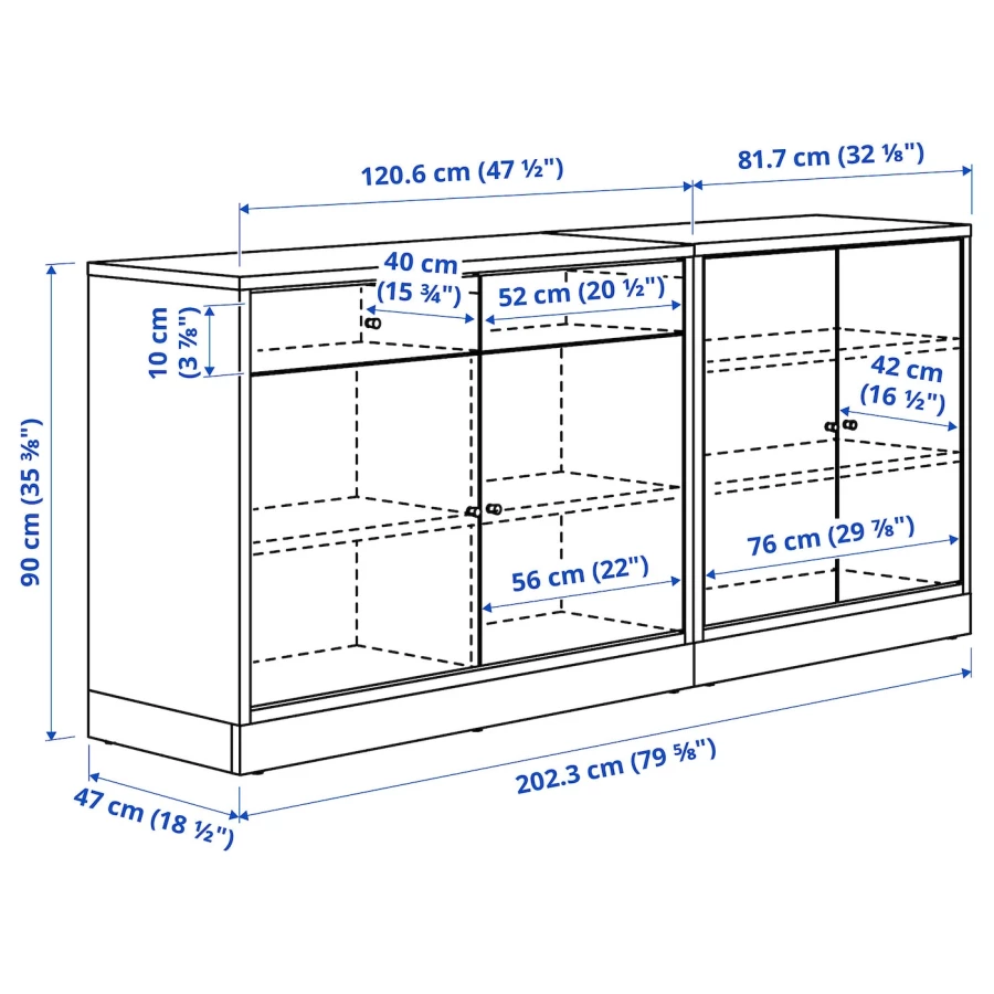 Книжный шкаф - TONSTAD IKEA/  ТОНСТАД  ИКЕА,  202х90 см, коричневый (изображение №2)