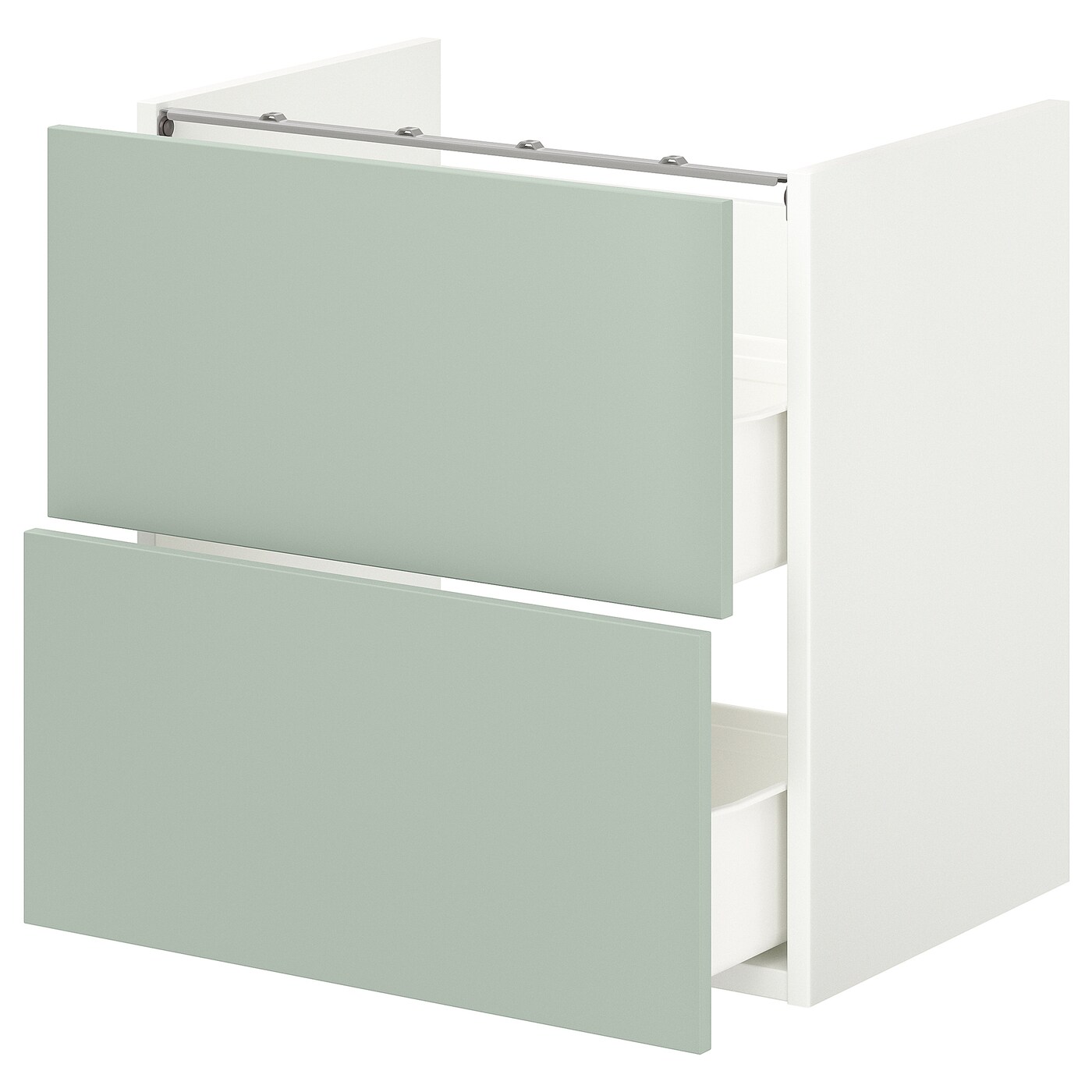 Шкаф под умывальник с 2 ящиками - ENHET IKEA/ЭНХЕТ ИКЕА, 60х60 см, белый/зеленый