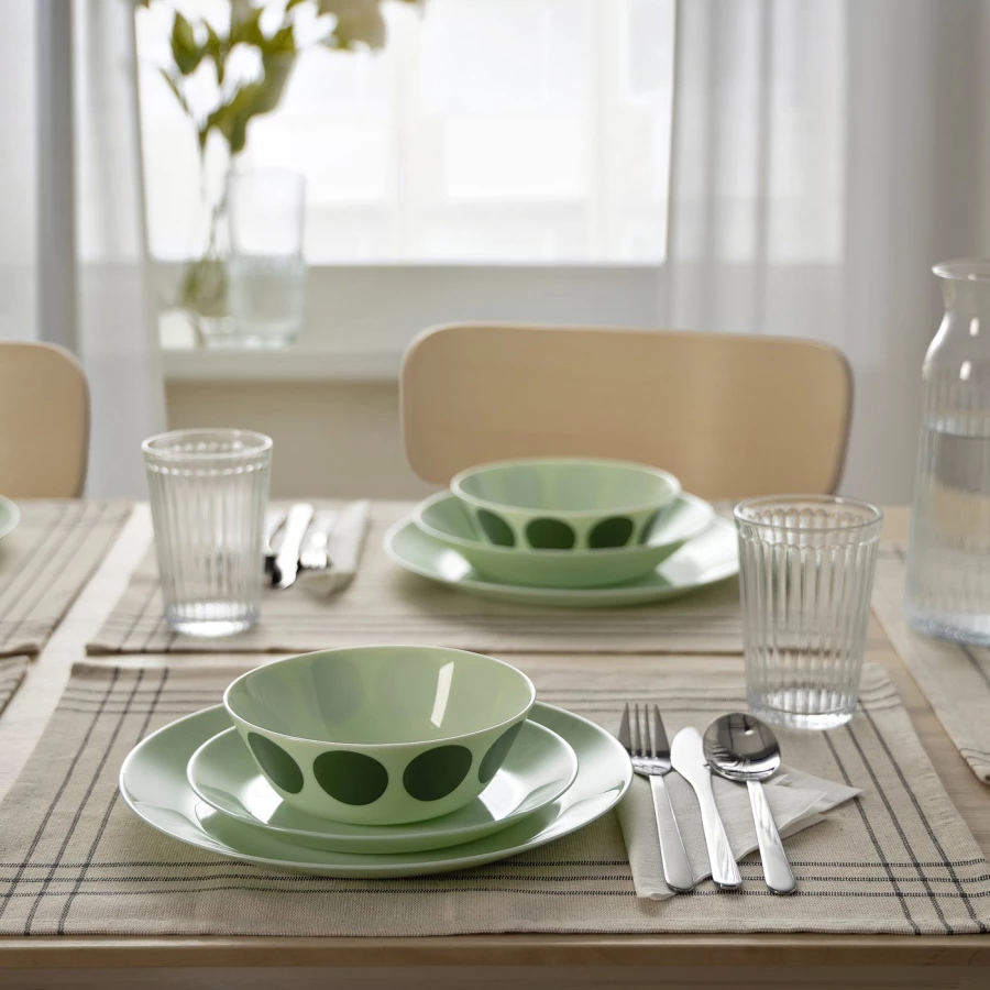 Чаша- IKEA OFTAST/ ОФТАСТ ИКЕА, 15 см, светло-зелёный (изображение №2)