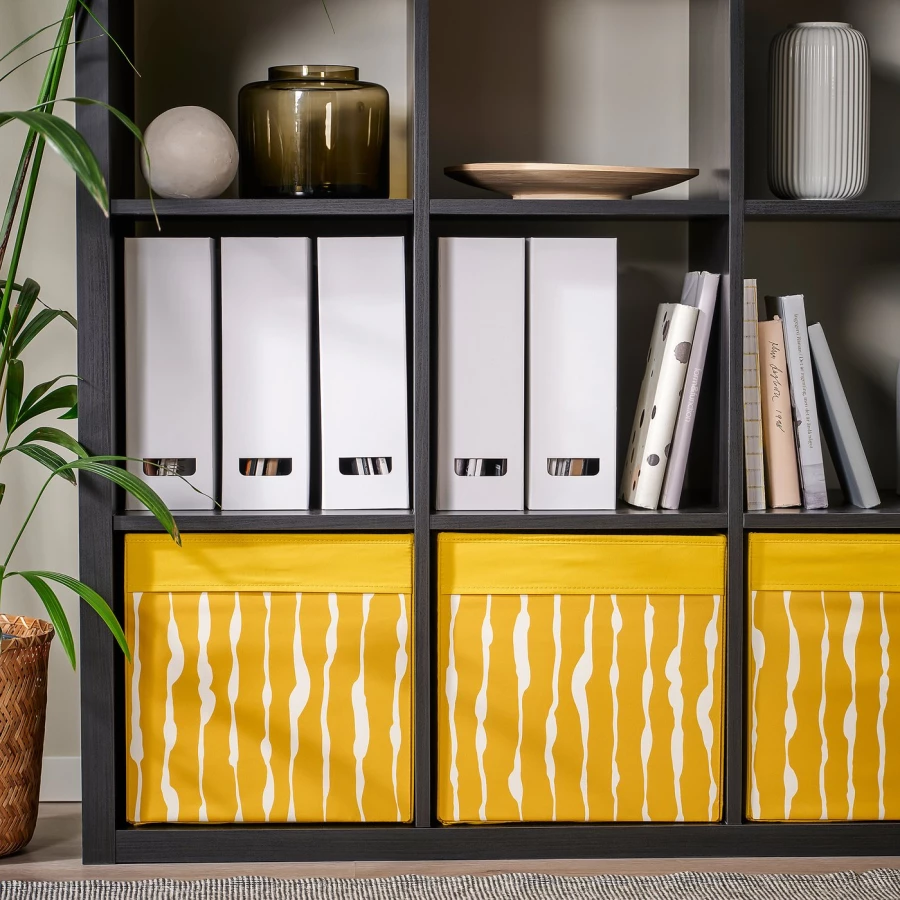 Коробка -  DRÖNA/ DRОNA IKEA/ ДРЕНА ИКЕА, 33х33 см, жёлтый (изображение №4)