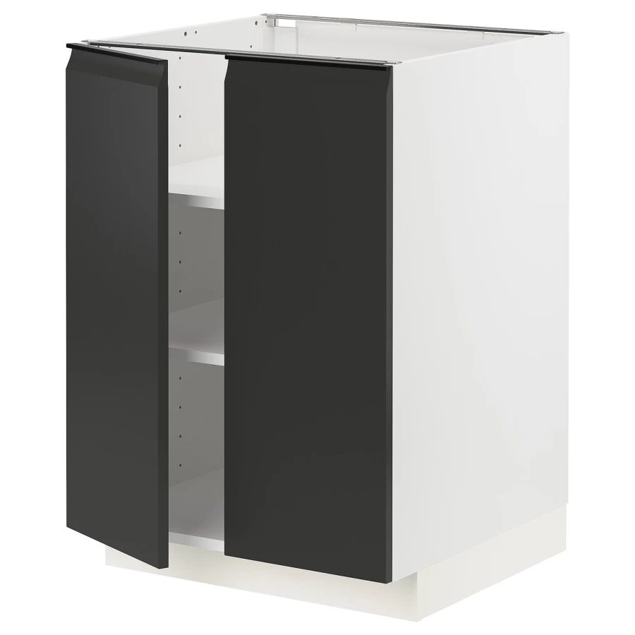 Напольный шкаф  - IKEA METOD MAXIMERA, 80x62x80см, белый/черный, МЕТОД МАКСИМЕРА ИКЕА (изображение №1)