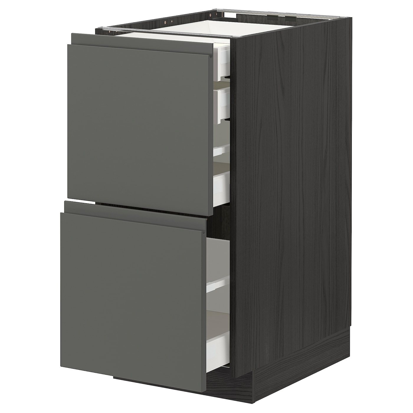 Напольный кухонный шкаф  - IKEA METOD MAXIMERA, 88x62,1x40см, черный/серый, МЕТОД МАКСИМЕРА ИКЕА