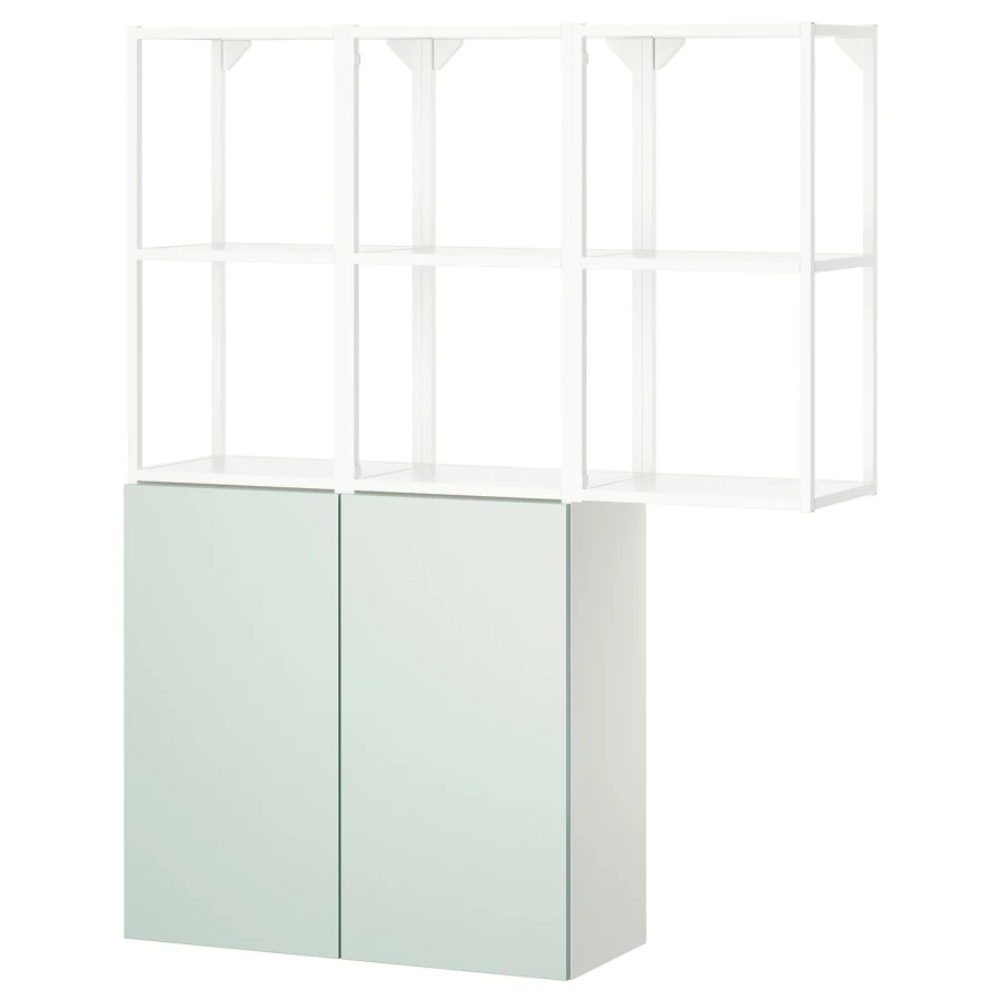 Комбинация для ванной - IKEA ENHET, 120х32х150 см, белый/серо-зеленый, ЭНХЕТ ИКЕА (изображение №1)