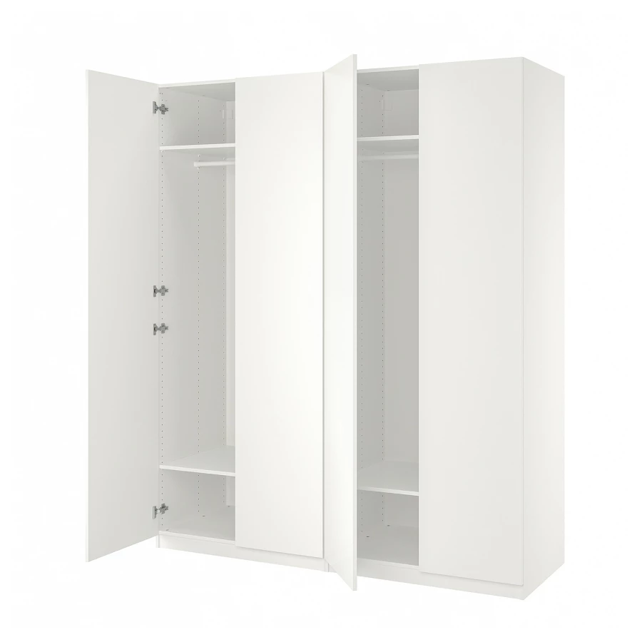 Гардероб - IKEA PAX/FORSAND/ПАКС/ФОРСАНД ИКЕА, 200x60x236 см, белый (изображение №1)