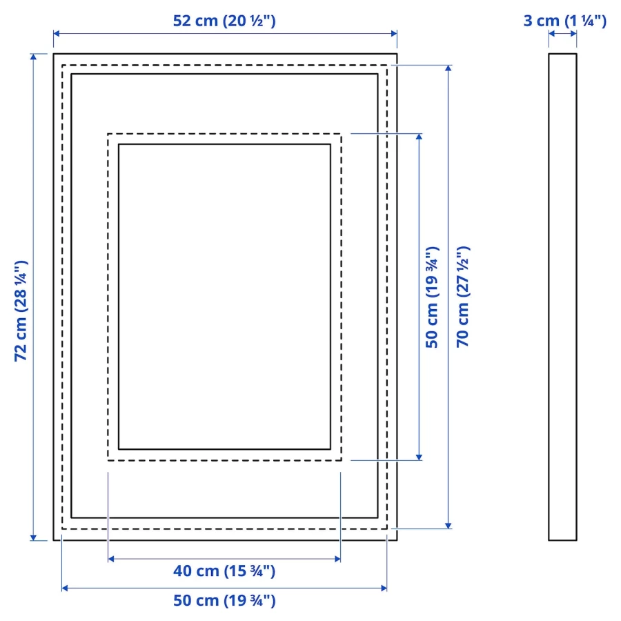 Рамка - IKEA RÖDALM/RODALM/РОДАЛЬМ ИКЕА, 50х70 см, белый/бежевый (изображение №6)