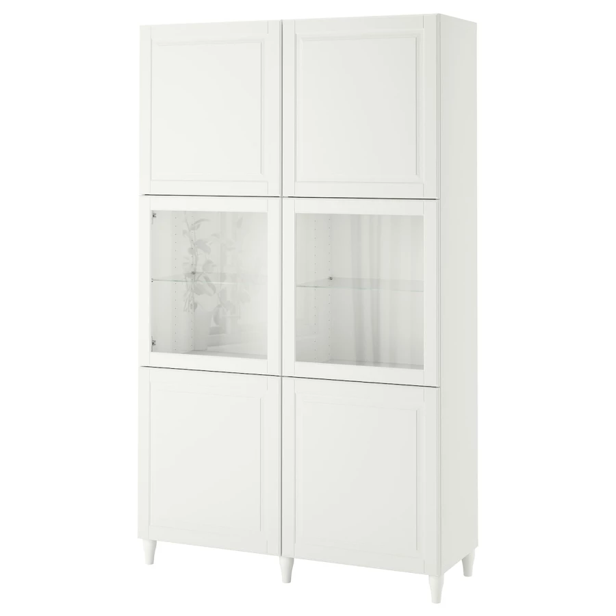 Комбинация для хранения - IKEA BESTÅ/BESTA/ БЕСТА/БЕСТО ИКЕА, 120x42x202 см, белый, (изображение №1)