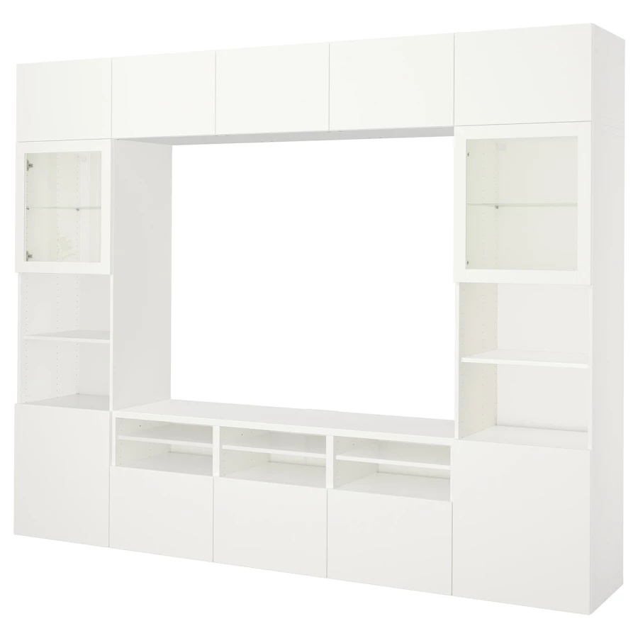 Комплект мебели д/гостиной - IKEA BESTÅ/BESTA, 231x42x300 см, белый, БЕСТО ИКЕА (изображение №1)