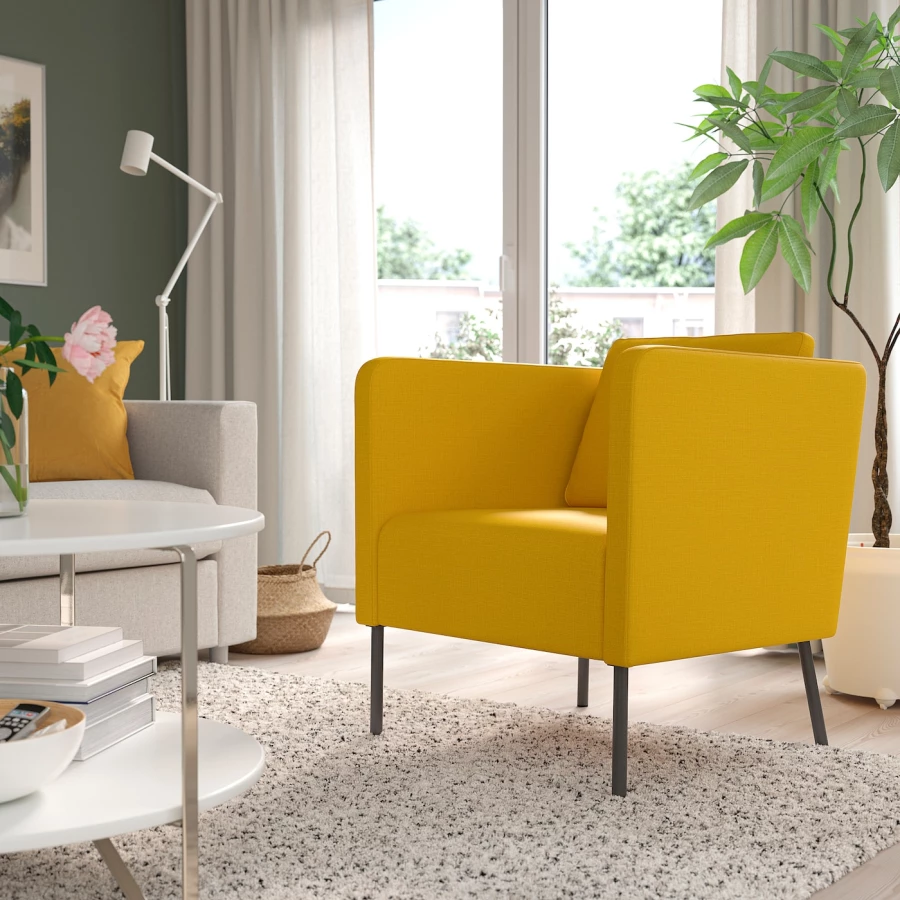 Кресло - IKEA EKERÖ/EKERO,  70Х73Х75 см, желтый, ЭКЕРЁ ИКЕА (изображение №2)