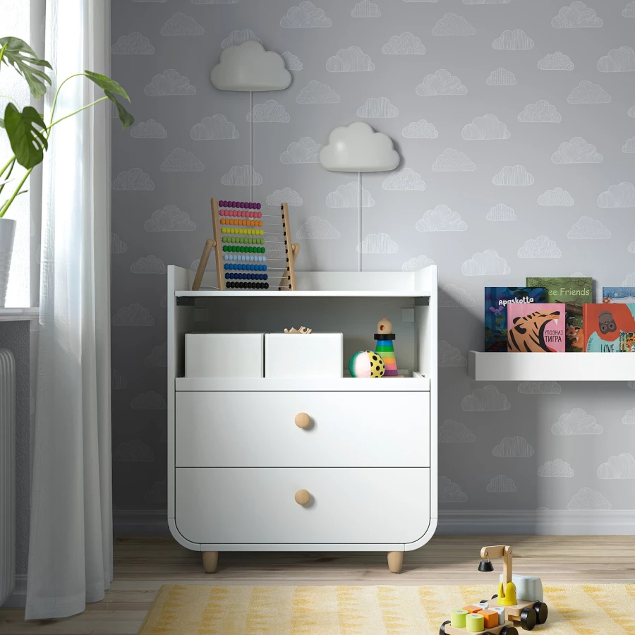 Столик пенальный - IKEA MYLLRA, 97х85 см, белый, ИКЕА (изображение №3)