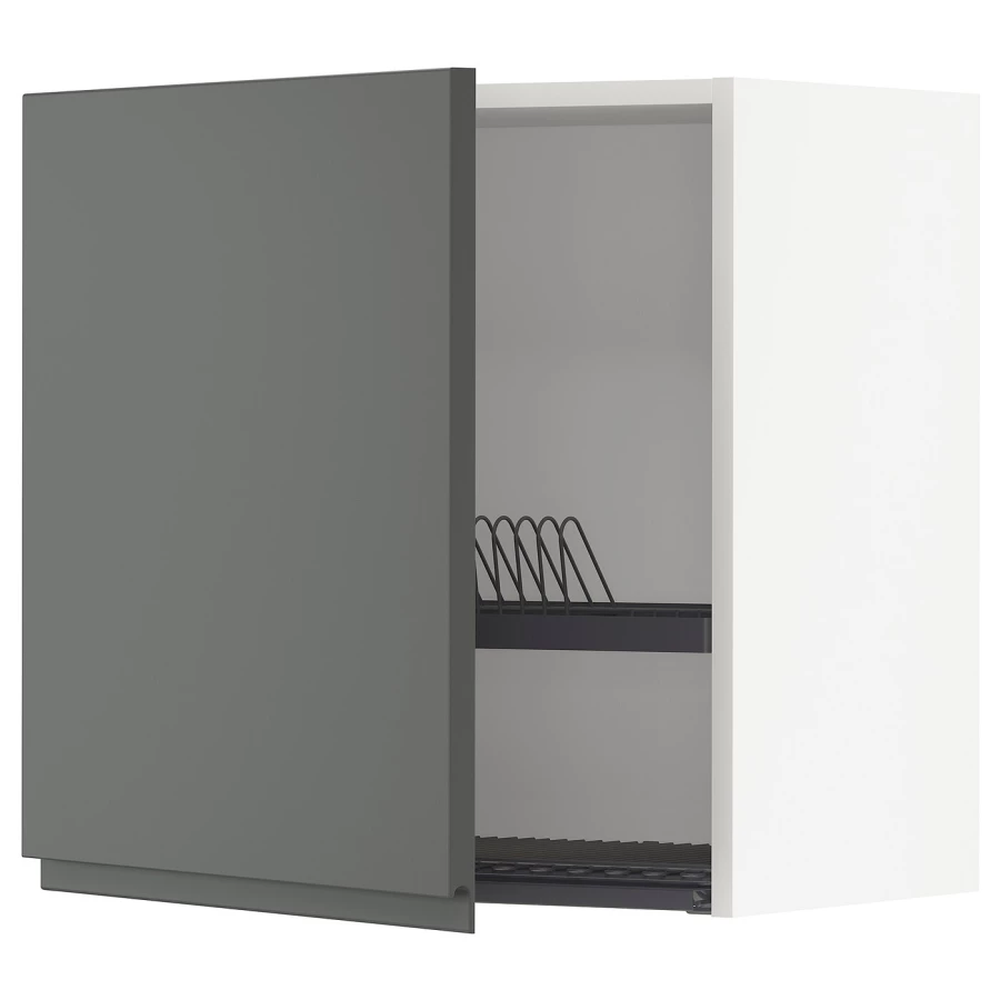 Навесной шкаф с сушилкой - METOD IKEA/ МЕТОД ИКЕА, 60х60 см, белый/серый (изображение №1)