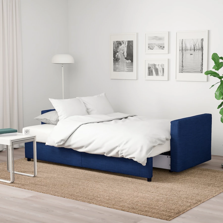 3-местный диван-кровать - IKEA FRIHETEN, 83x105x225см, синий, ФРИХЕТЭН ИКЕА (изображение №3)