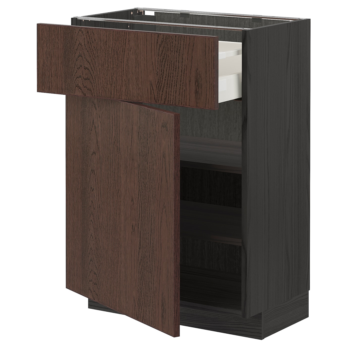 Напольный кухонный шкаф - IKEA METOD MAXIMERA, 88x39x60см, черный/коричневый, МЕТОД МАКСИМЕРА ИКЕА
