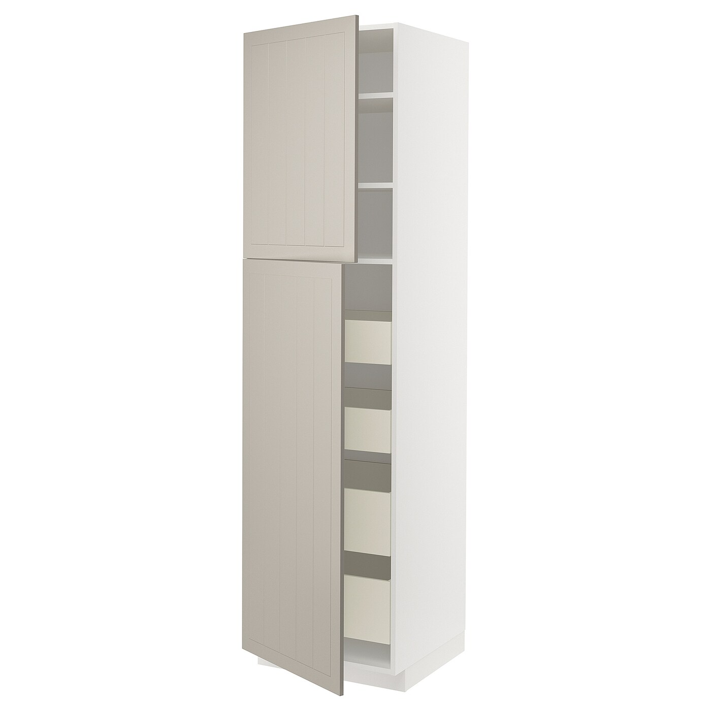 Высокий шкаф - IKEA METOD/MAXIMERA/МЕТОД/МАКСИМЕРА ИКЕА, 60х60х220 см, белый/серый