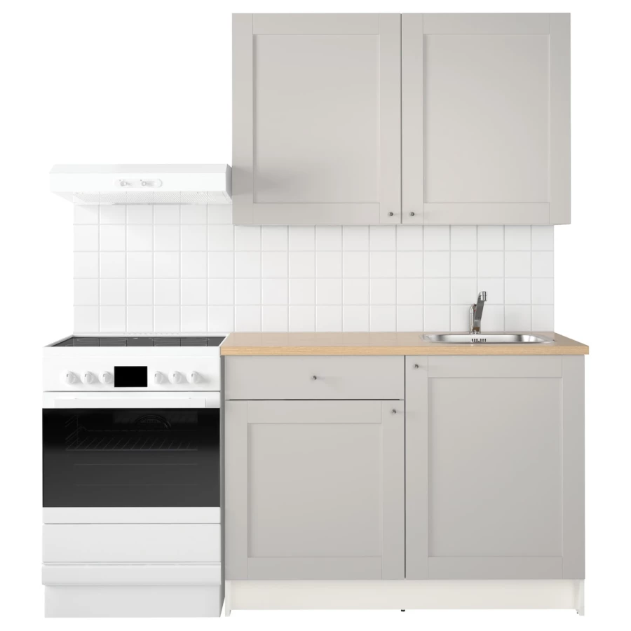 Кухонная комбинация для хранения вещей - KNOXHULT IKEA/ КНОКСХУЛЬТ ИКЕА, 120x61x220 см, серый/бежевый (изображение №2)