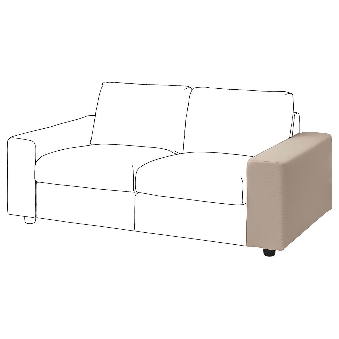 Подлокотник для дивана - IKEA VIMLE /ВИМЛЕ ИКЕА, 93х48х22 см, бежевый