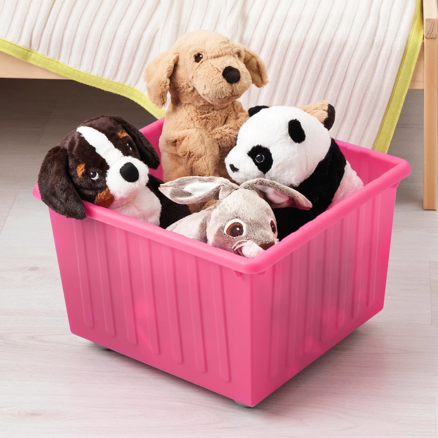 Ящик для хранения на колесиках - VESSLA IKEA/ ВЕССЛА ИКЕА, 39х39 см, розовый (изображение №2)