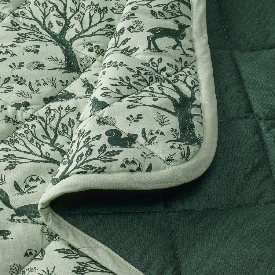 Детское одеяло - TROLLDOM IKEA/ ТРОЛЛДОМ ИКЕА, 96х96 см,  зеленый (изображение №3)
