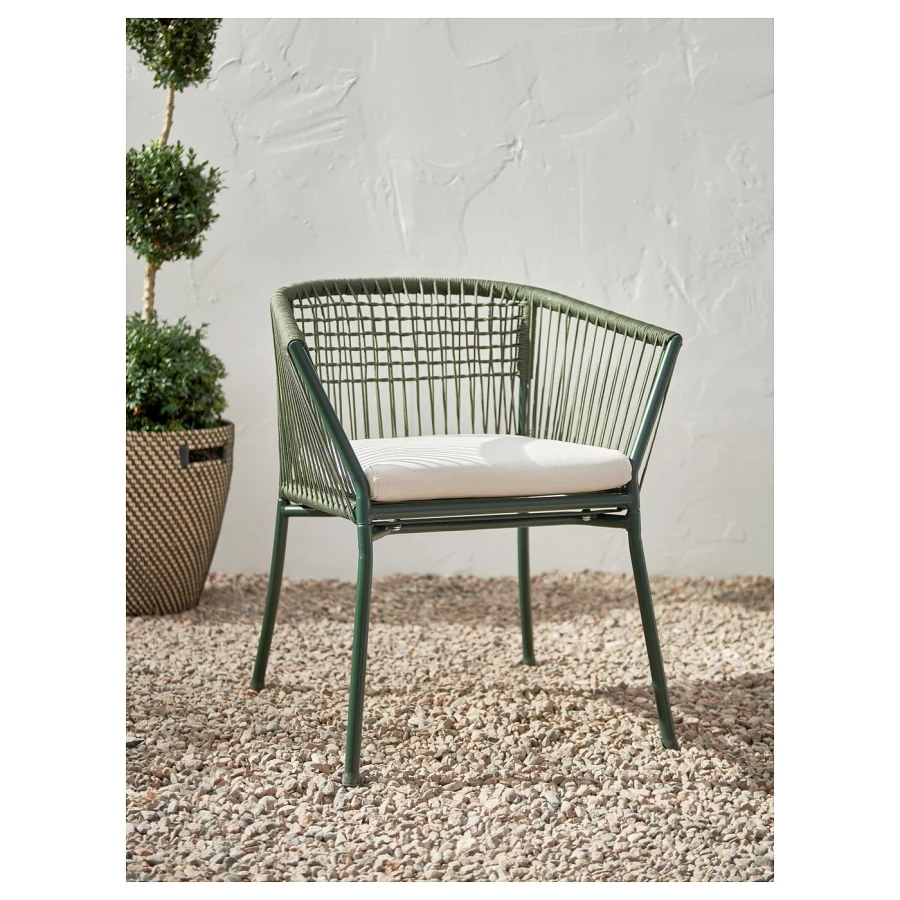 Садовое кресло - IKEA SEGERÖN/SEGERON, 73х67 см, зеленый, СЕГЕРОН ИКЕА (изображение №4)