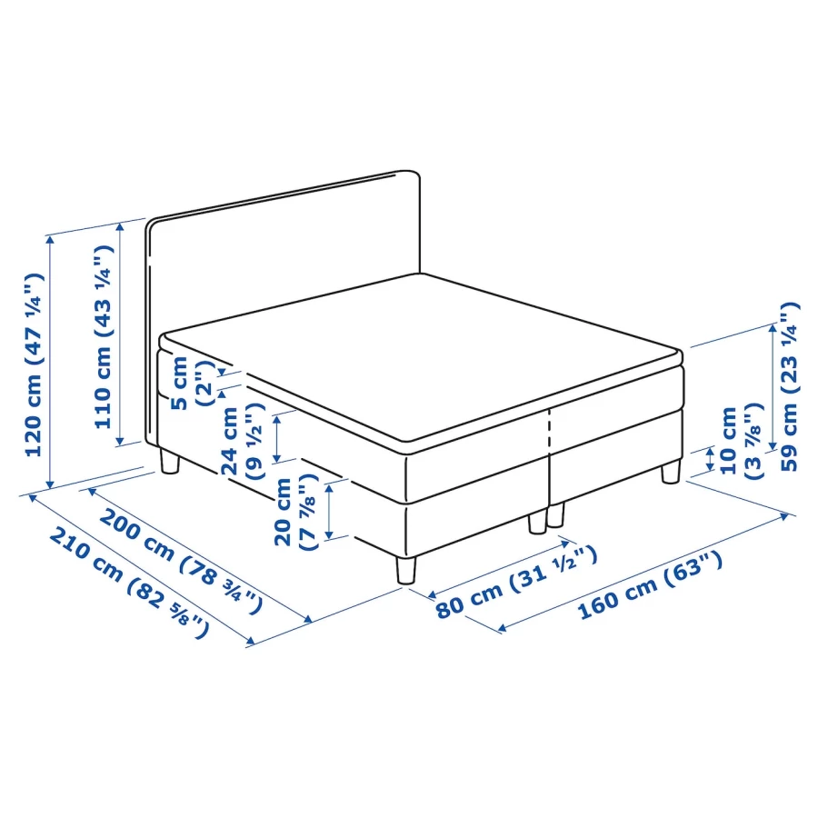 DUNVIK Континентальная кровать ИКЕА (изображение №11)