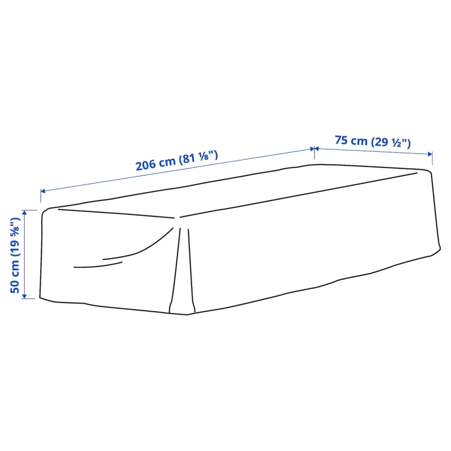 Сумка для хранения уличной мебели - TOSTERÖ /TOSTERО IKEA/ ТОСТЕРО ИКЕА,  206x75 см, черный (изображение №4)