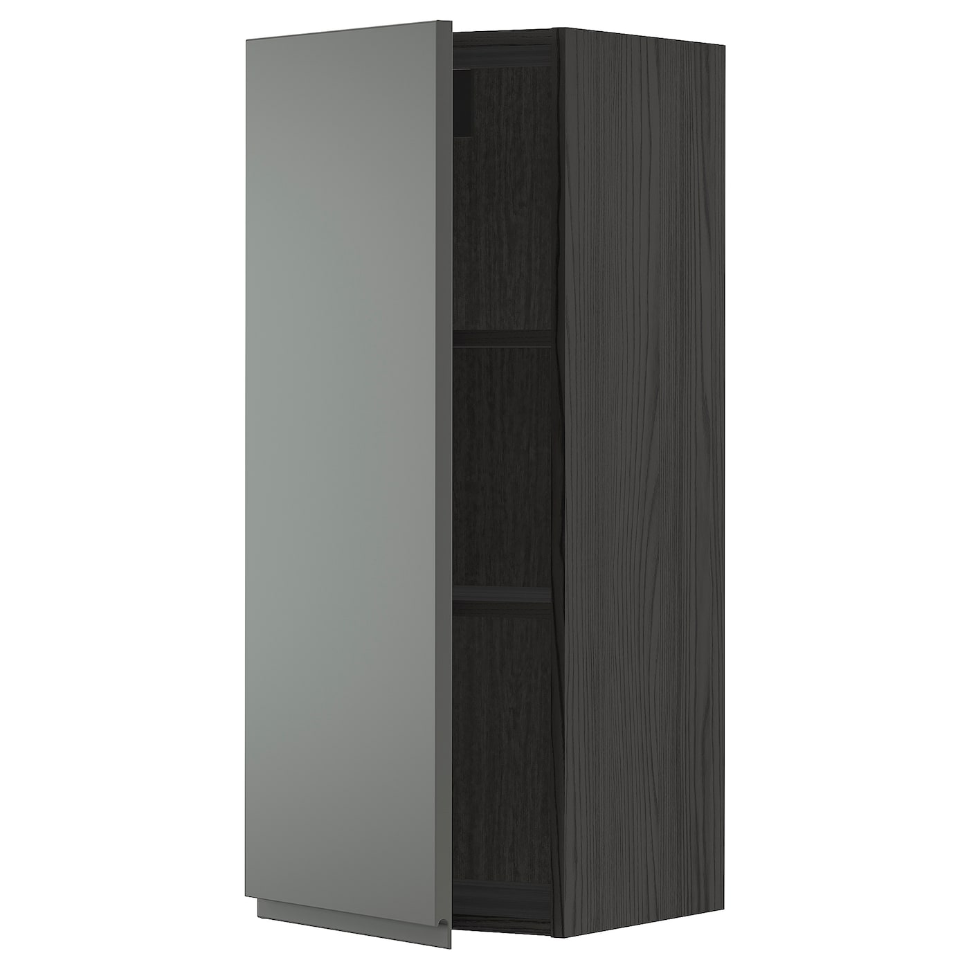 Навесной шкаф с полкой - METOD IKEA/ МЕТОД ИКЕА, 100х40 см, черный/темно-серый