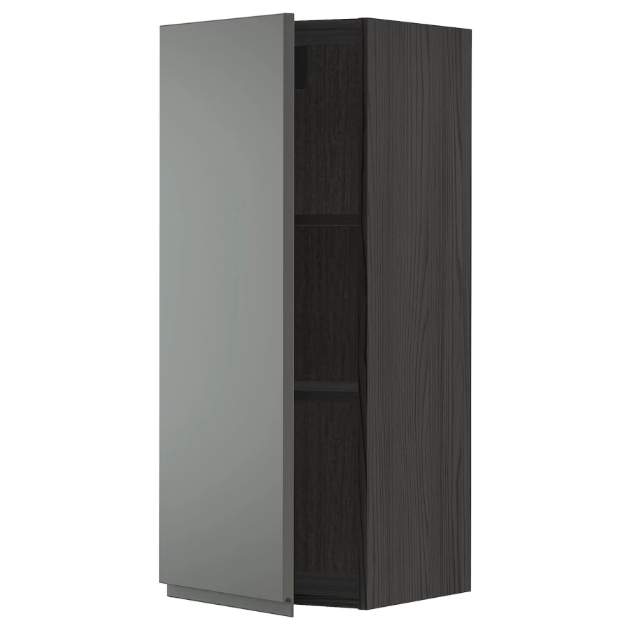 Навесной шкаф с полкой - METOD IKEA/ МЕТОД ИКЕА, 100х40 см, черный/темно-серый (изображение №1)