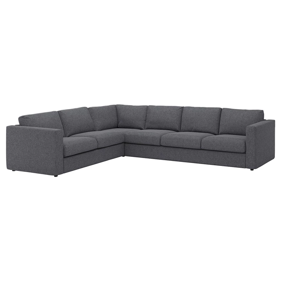 Чехол на угловой диван - IKEA VIMLE/ВИМЛЕ ИКЕА,  серый (изображение №1)
