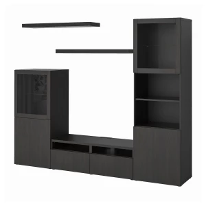 Комплект мебели д/гостиной - IKEA BESTÅ/BESTA LACK, 193x42x240см, черный, БЕСТО ЛАКК ИКЕА