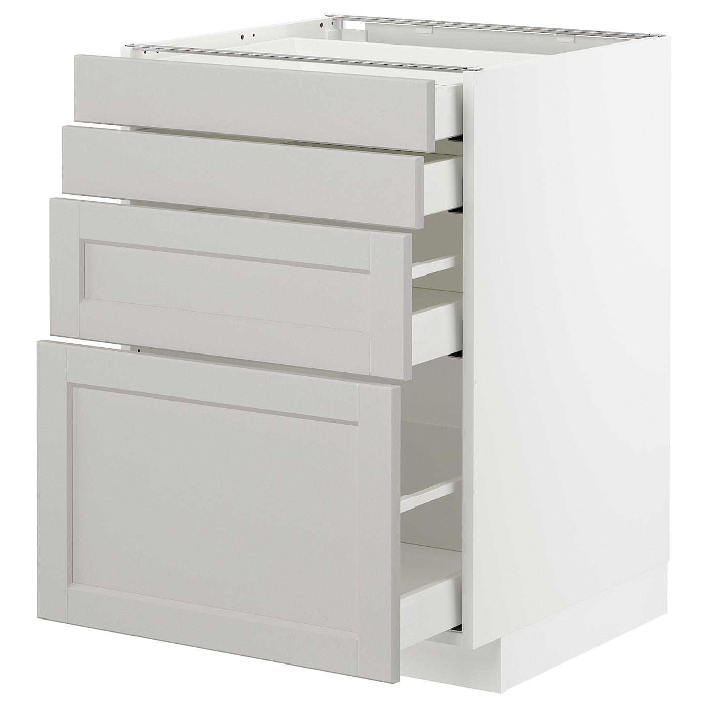 Напольный кухонный шкаф  - IKEA METOD MAXIMERA, 88x61,9x60см, белый/светло-серый, МЕТОД МАКСИМЕРА ИКЕА