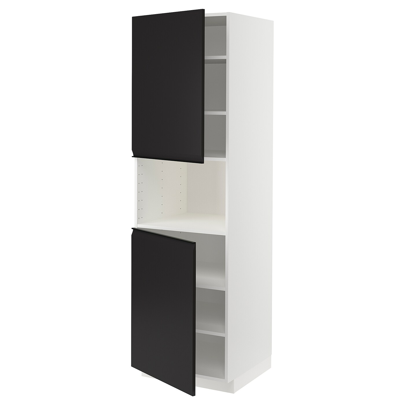 Высокий шкаф - IKEA METOD/МЕТОД ИКЕА, 200х60х60 см, белый/черный