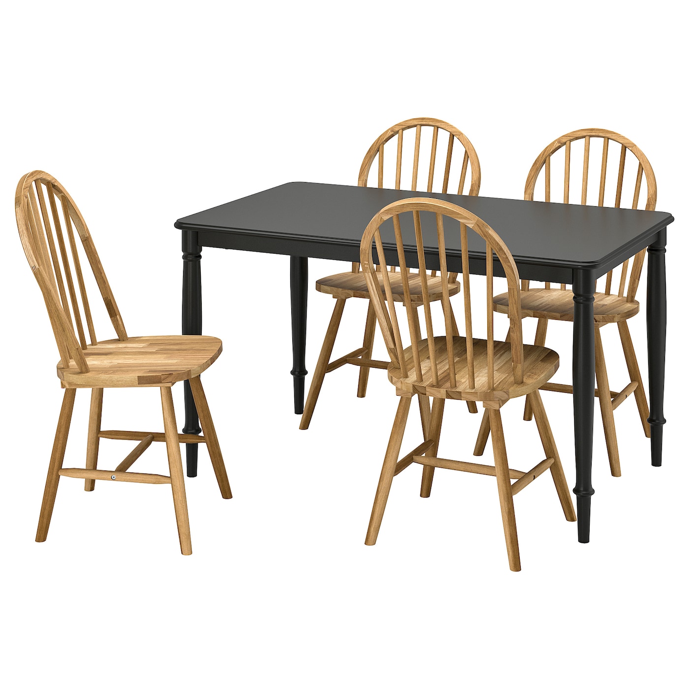 Стол и 4 стула - DANDERYD / SKOGSTA IKEA/ ДАНДЭРЮД / СКОГСТА ИКЕА, 130х75/94х43 см,  черный/коричневый