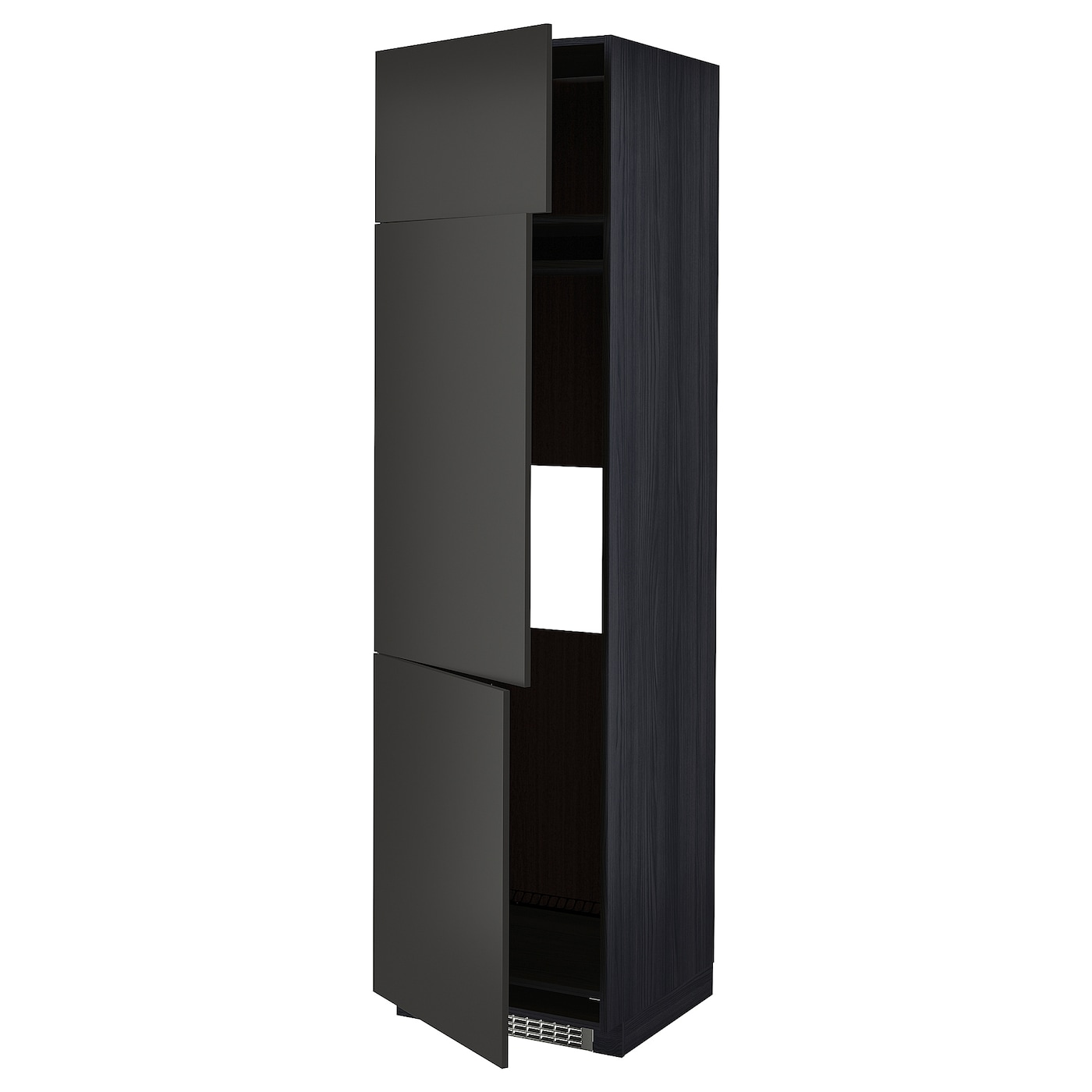 Шкаф для встроенной техники - IKEA METOD, 228x62x60см, черный, МЕТОД  ИКЕА