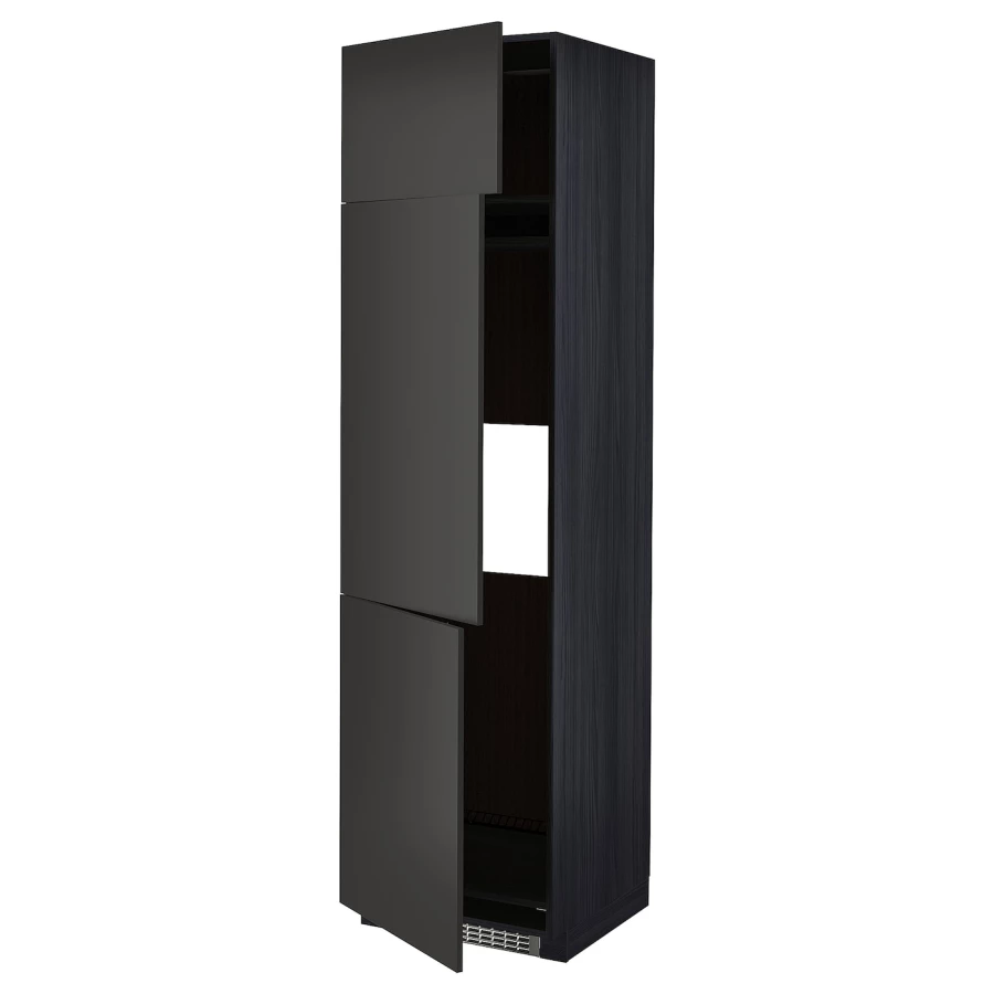 Шкаф для встроенной техники - IKEA METOD, 228x62x60см, черный, МЕТОД  ИКЕА (изображение №1)