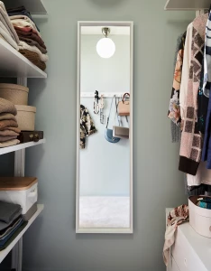 Второе фото. Зеркало настенное - IKEA NISSEDAL / НИССЕДАЛЬ ИКЕА, 40х150 см, белый