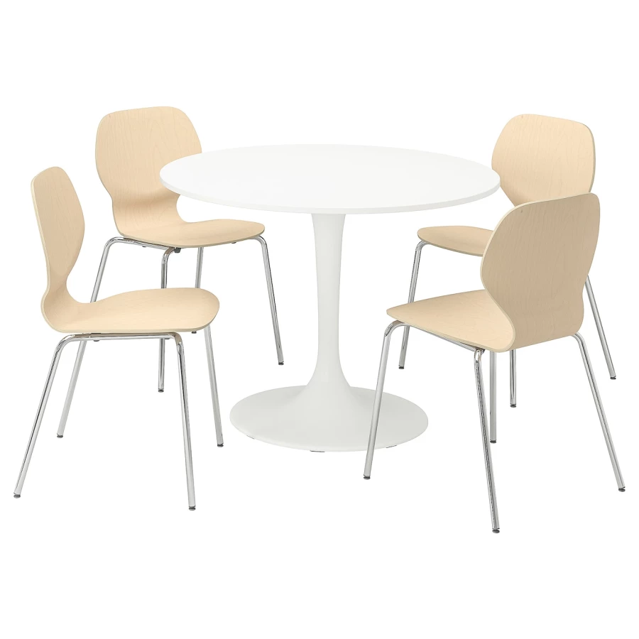 Кухонный стол - DOCKSTA/SIGTRYGG IKEA/ ДОКСТА/СИГТРИГ ИКЕА, 103 см, белый/бежевый (изображение №1)