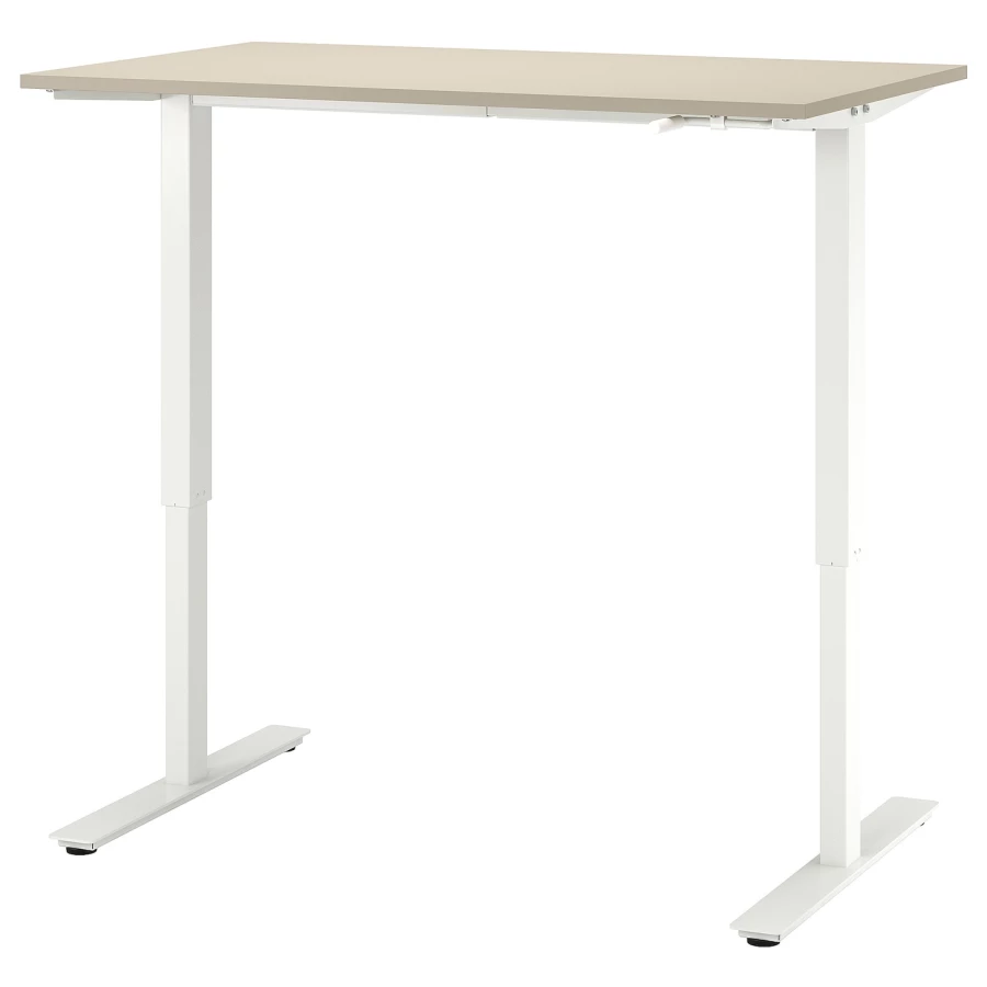 Письменный стол - IKEA TROTTEN, 120х70х72-122 см, бежевый/белый, ТРОТТЕН ИКЕА (изображение №1)