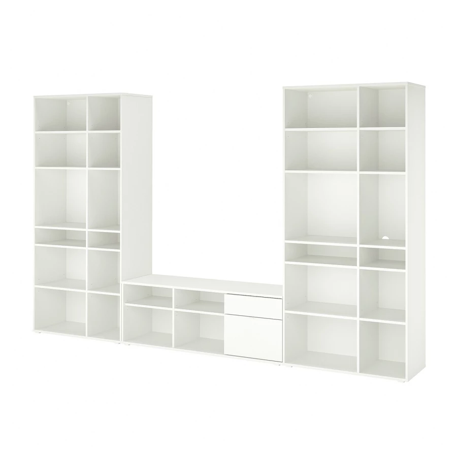 Шкаф для ТВ - IKEA VIHALS, 200x37x337cм, белый, ВИХАЛС ИКЕА (изображение №1)