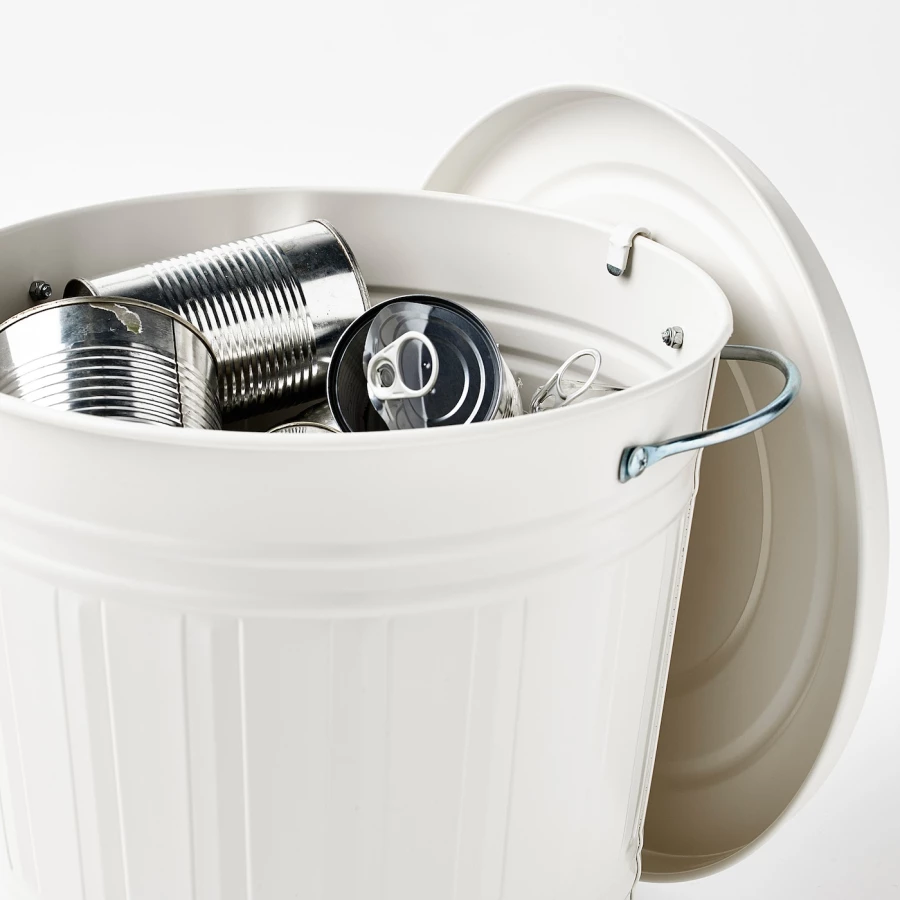 Корзина для мусора - IKEA KNODD, 16л, белый, КНОДД ИКЕА (изображение №4)