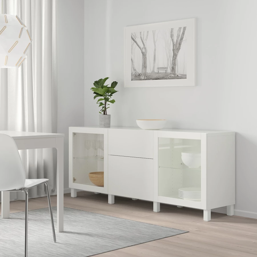 Комбинация для хранения - IKEA BESTÅ/BESTA/ БЕСТА/БЕСТО ИКЕА, 180x42x74 см, белый, (изображение №6)