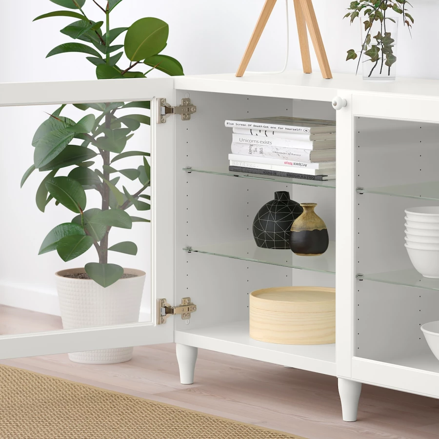 Комбинация для хранения - IKEA BESTÅ/BESTA /БЕСТА/БЕСТО ИКЕА, 180x42x74 см, белый (изображение №6)