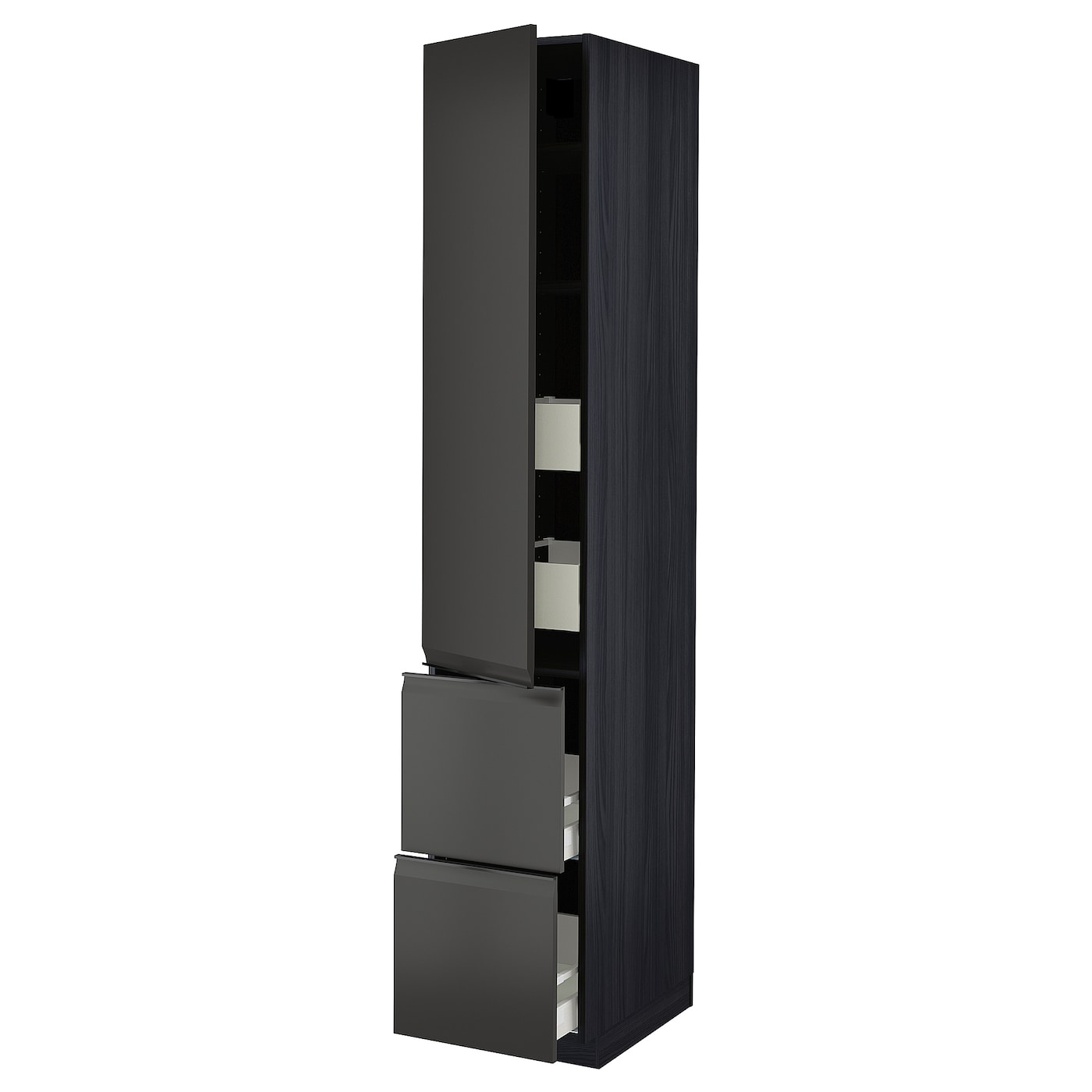 Высокий шкаф - IKEA METOD/MAXIMERA/МЕТОД/МАКСИМЕРА ИКЕА, 240х60х40 см, черный