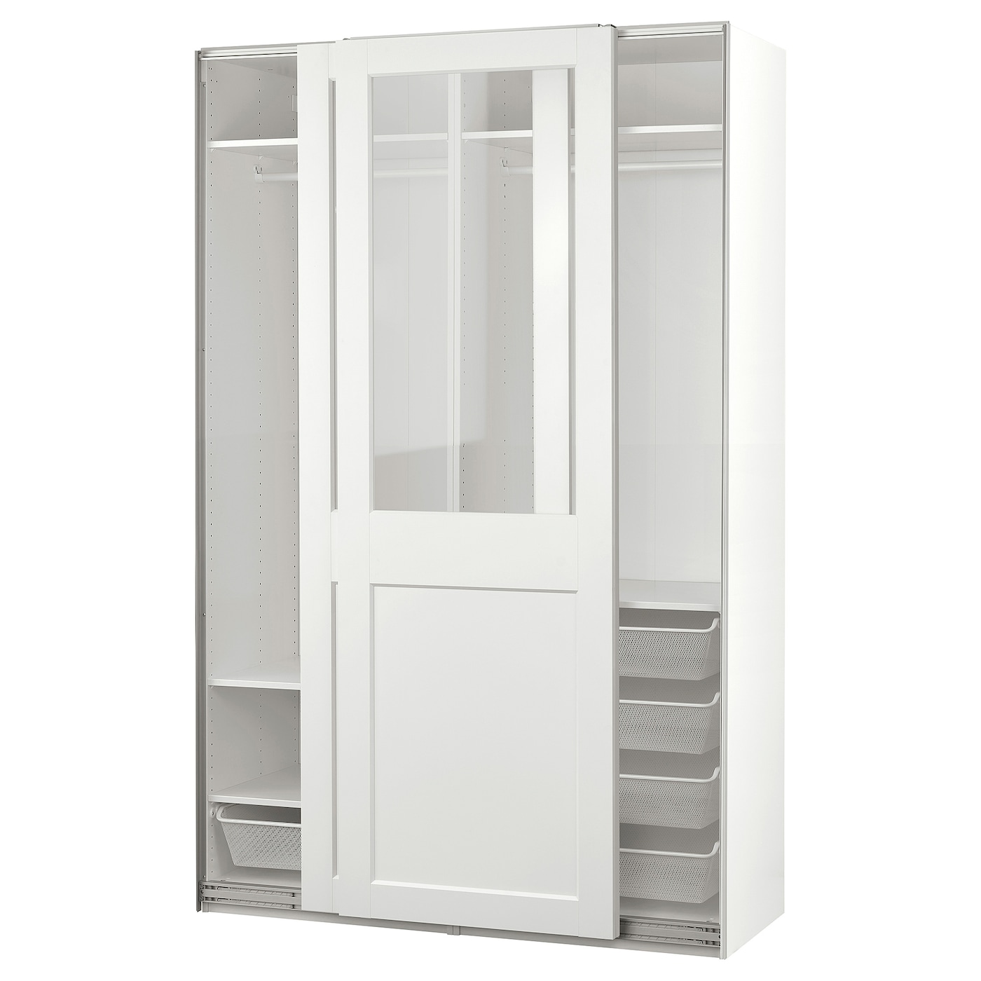 Шкаф-купе - PAX / GRIMO IKEA/ ПАКС/ ГРИМО ИКЕА, 150x66x236 см, белый