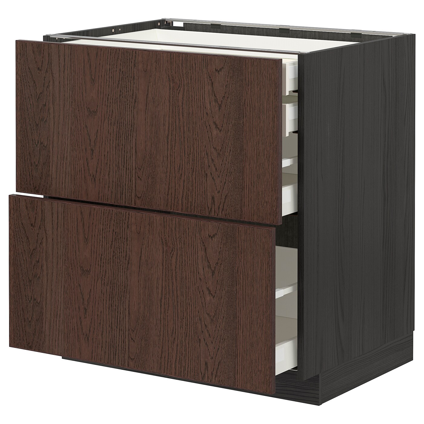 Напольный кухонный шкаф  - IKEA METOD MAXIMERA, 80x60см, черный/коричневый, МЕТОД МАКСИМЕРА ИКЕА
