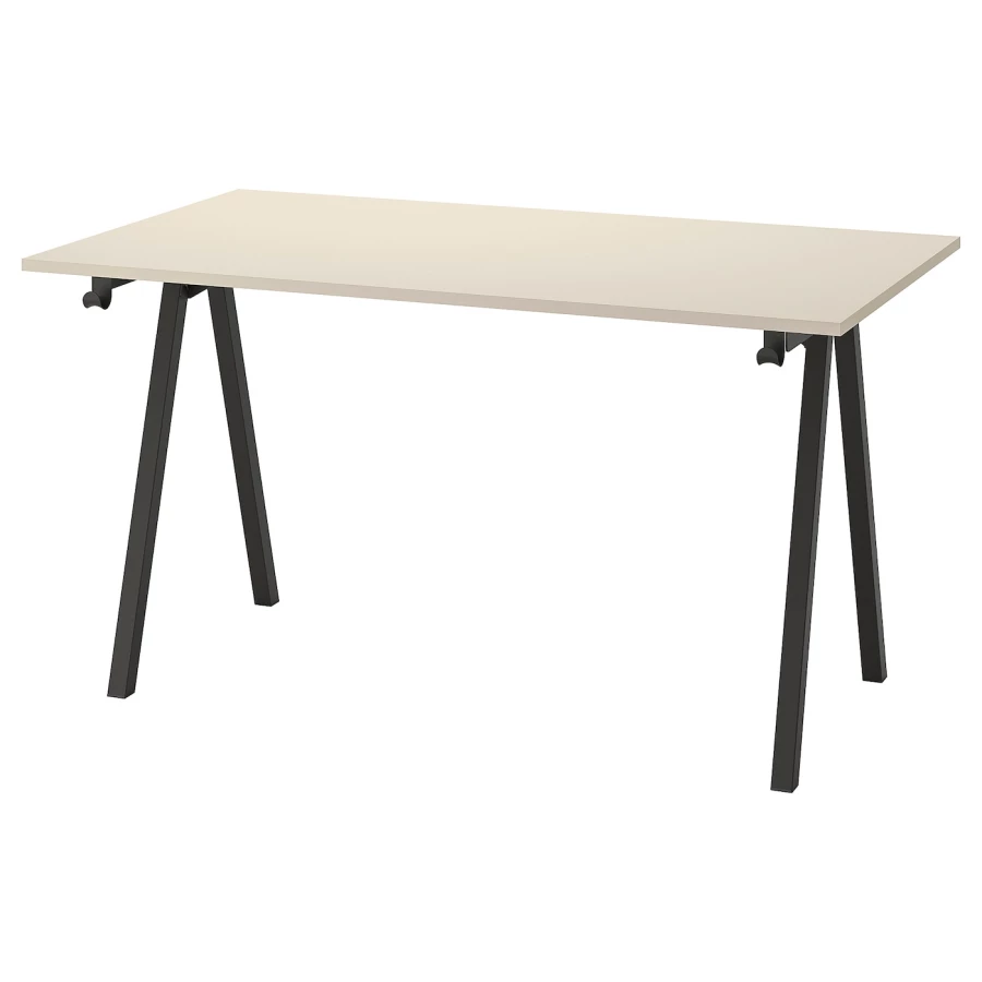Письменный стол - IKEA TROTTEN, 140х80 см, бежевый/антрацит, ТРОТТЕН ИКЕА (изображение №1)