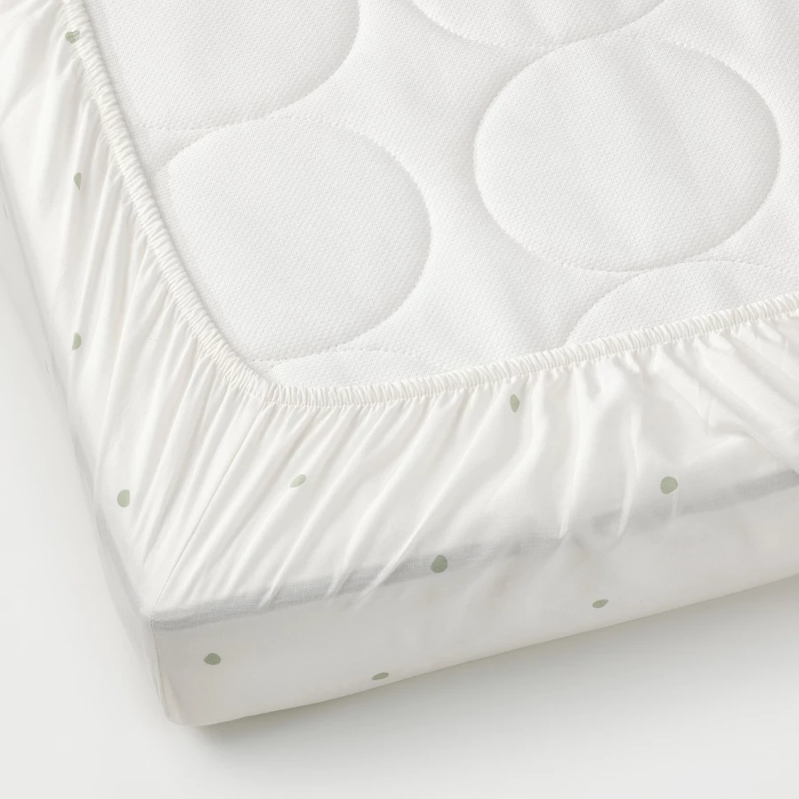 Простыня на кроватку - DRÖMSLOTT / DRОMSLOTT  IKEA/ ДРЁМСЛОТТ ИКЕА,   120х60 см, белый (изображение №2)