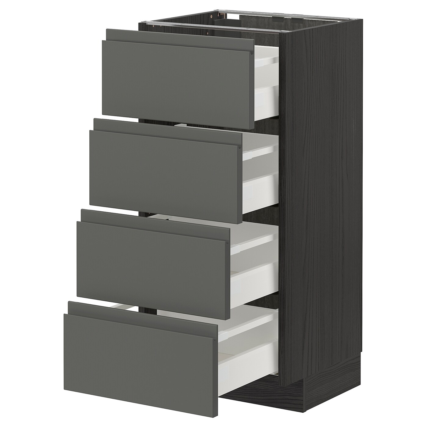 Напольный кухонный шкаф  - IKEA METOD MAXIMERA, 88x39x40см, темно-серый/серый, МЕТОД МАКСИМЕРА ИКЕА